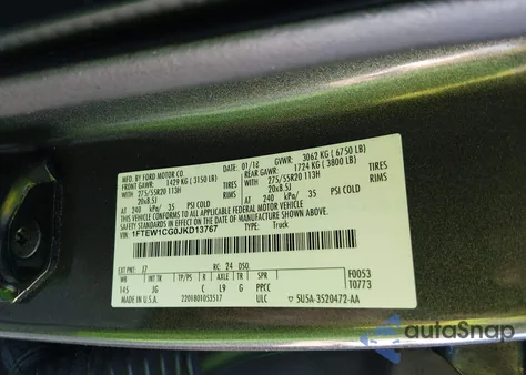 2018 Ford F-150 Xl z USA, uszkodzony, nr VIN 1FTEW1CG0JKD13767